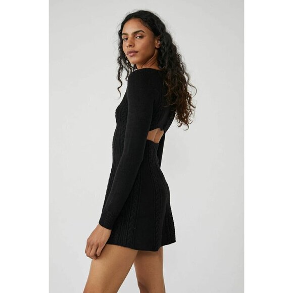 FREE PEOPLE Small World Mini Dress in Black Size Medium - Picture 4 of 14